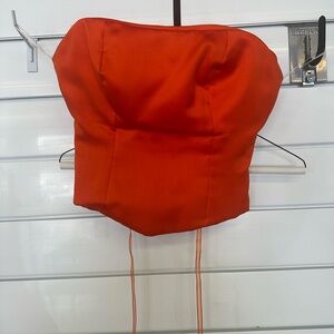 Orange Strapless Corset Top